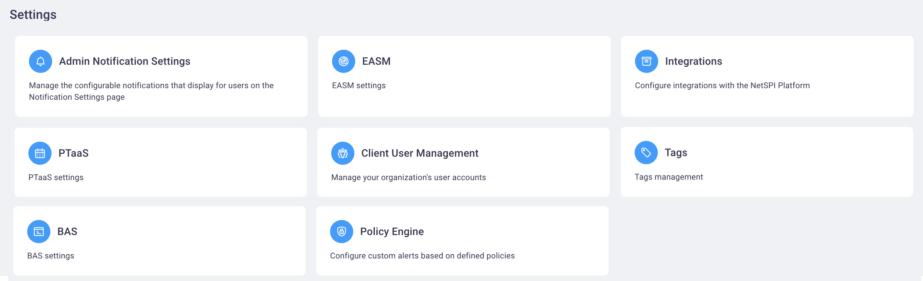 Admin icon settings