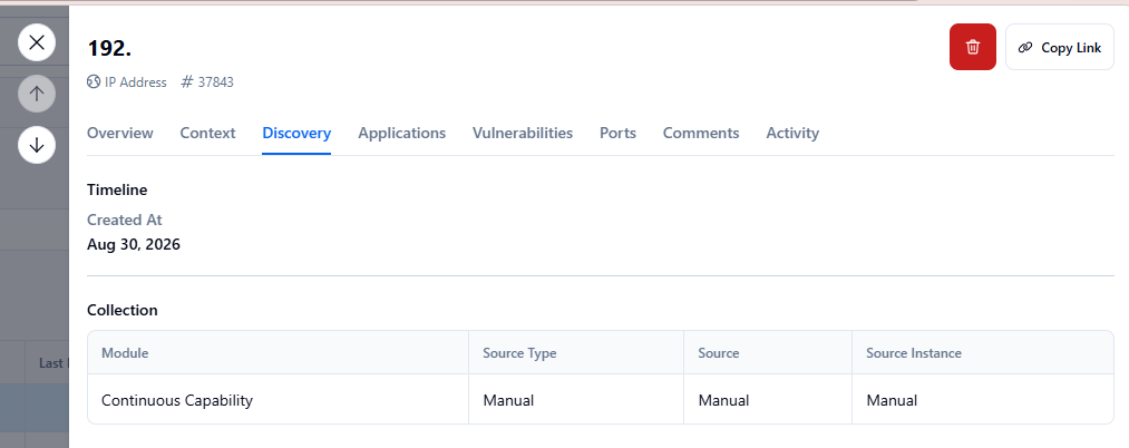 Discovery tab example