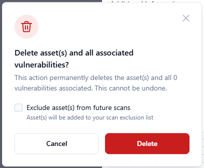 Delete confirmation