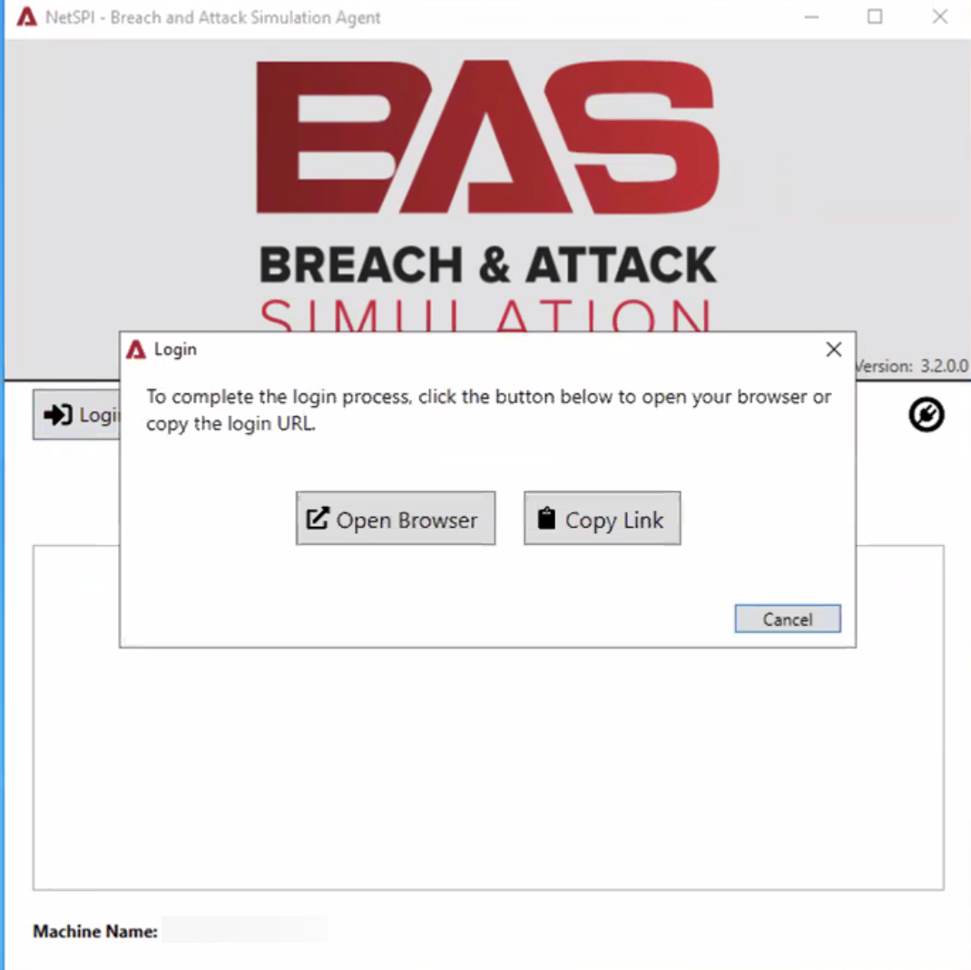 BAS Windows Agent Open Browser screen