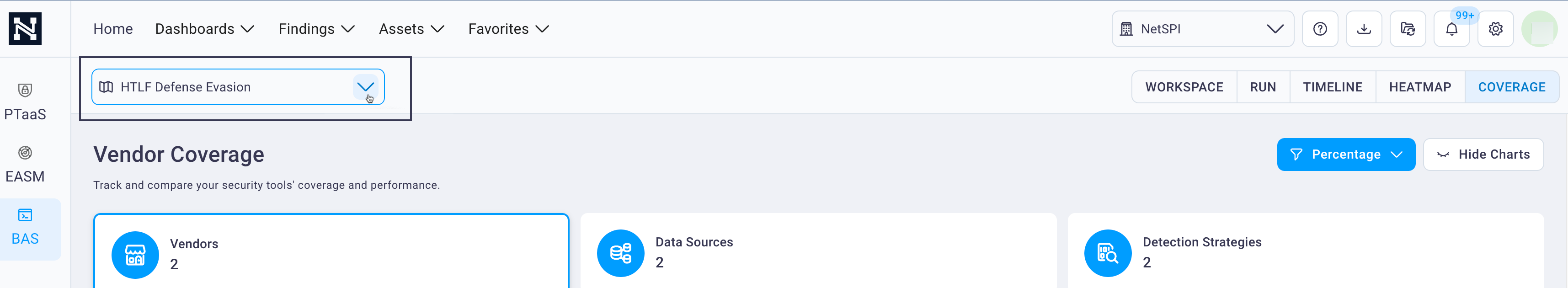 Vendor Coverage operation selector