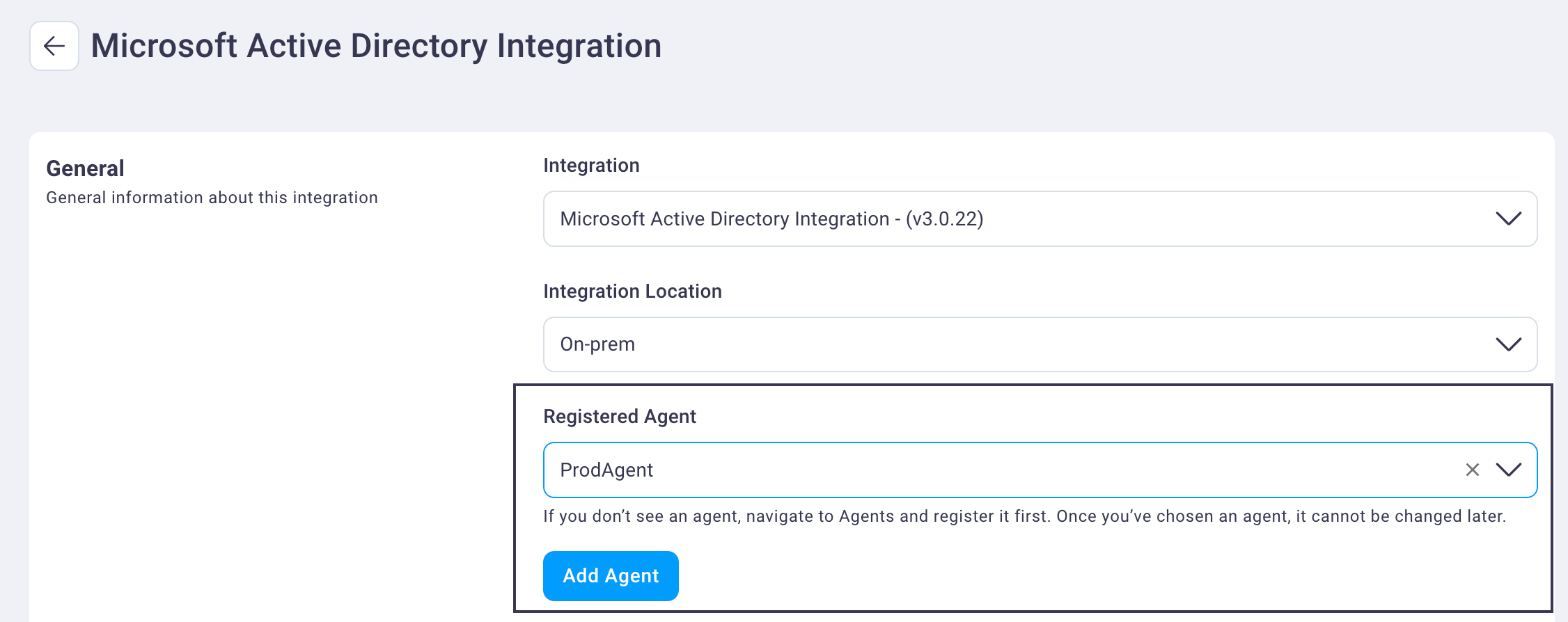Add agent to integration