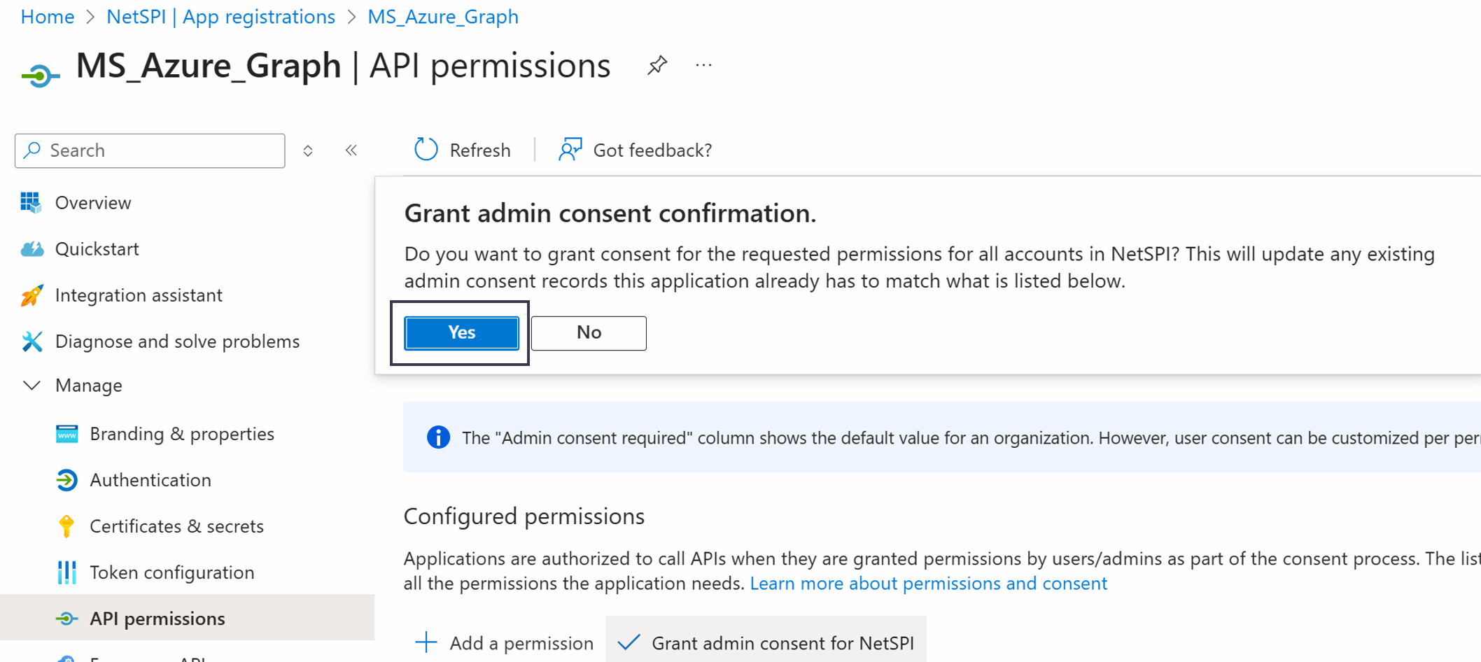 MS Graph Config Step 11