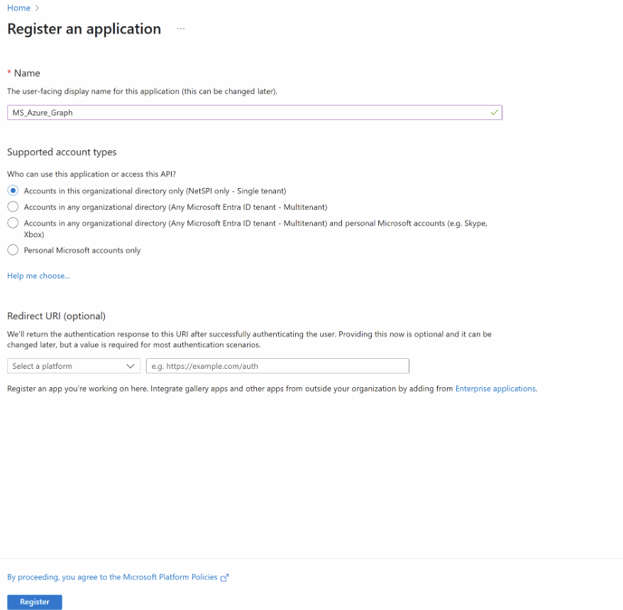 MS Graph Config Step 4