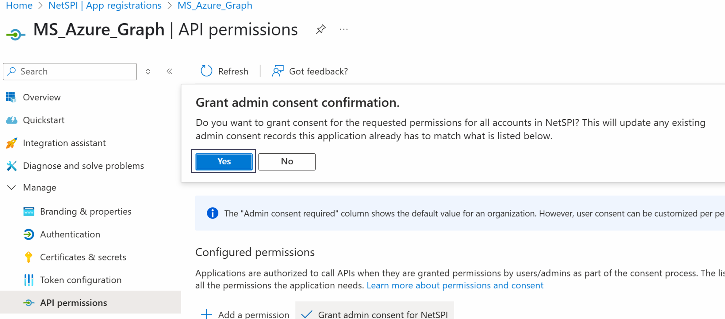 MS Graph Config Step 12