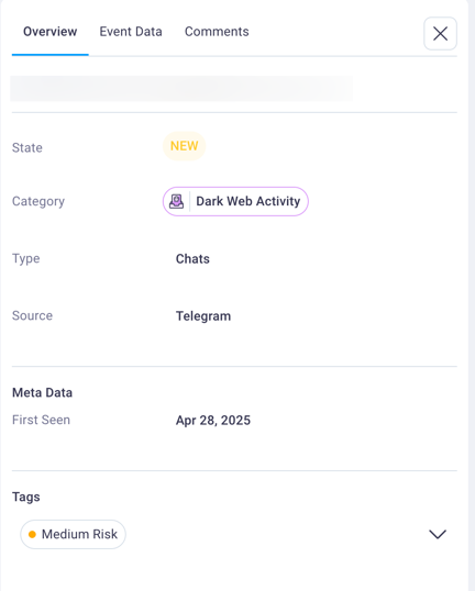 Event details Overview tab
