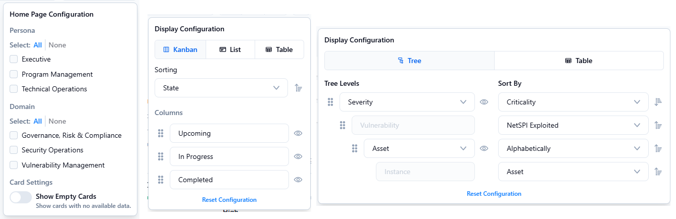 Examples of display configurations