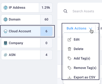 Cloud Account Bulk Actions