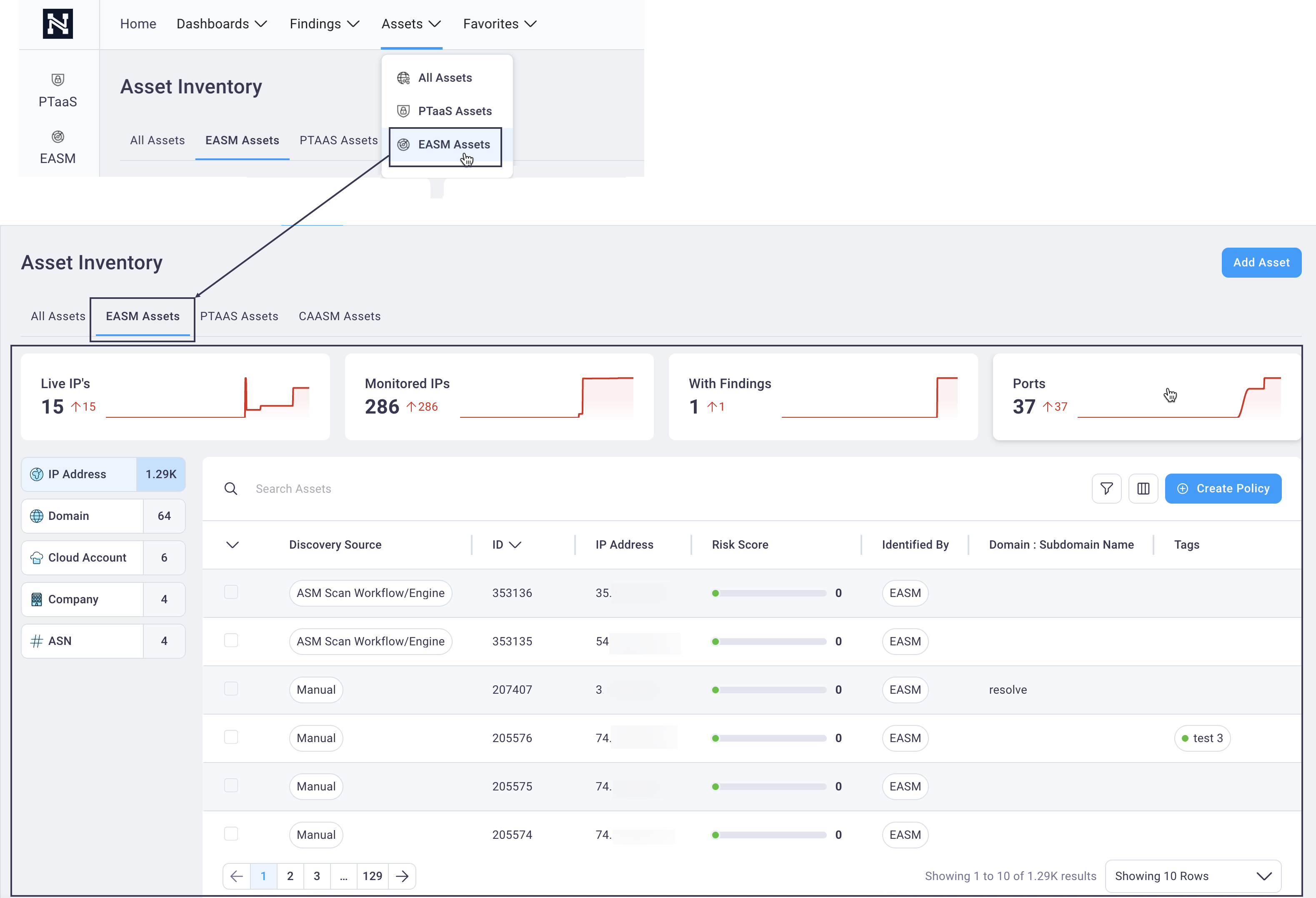 EASM Assets Page