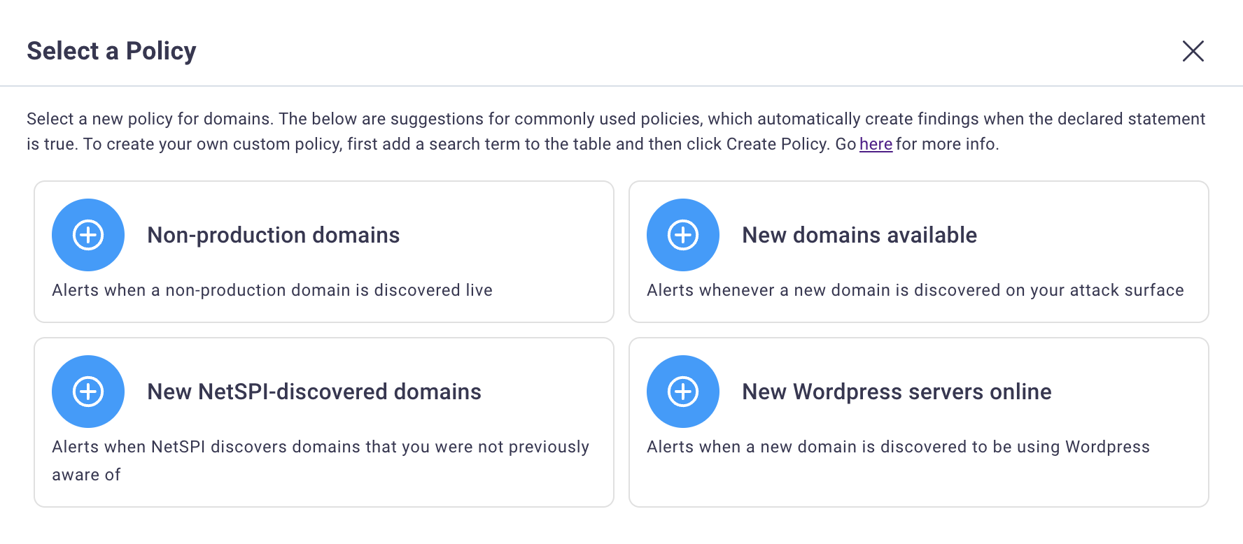 Domains policy options