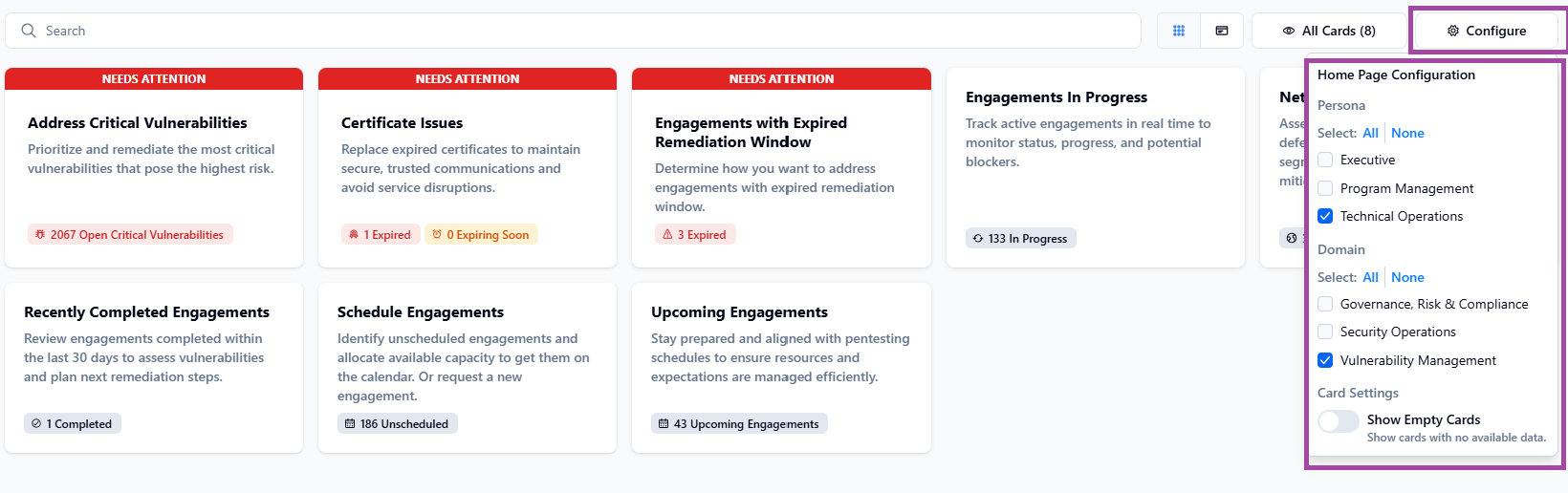 Home Page configuration