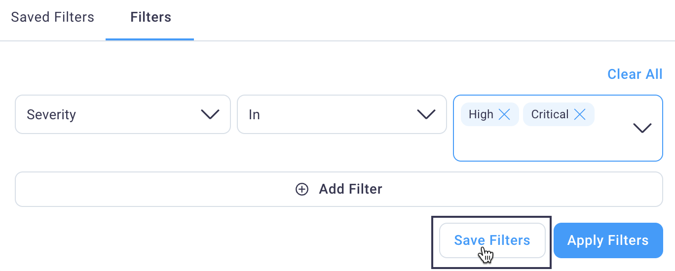 Save Filters button