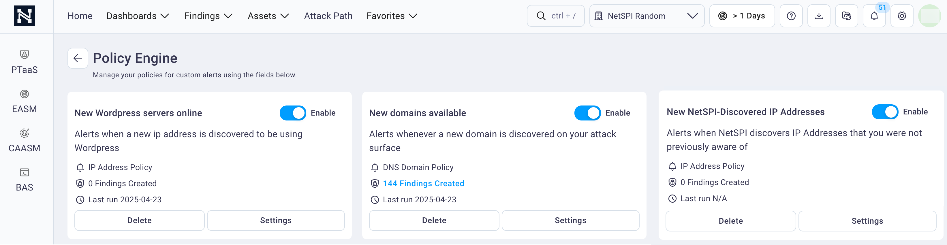 Policy Engine settings