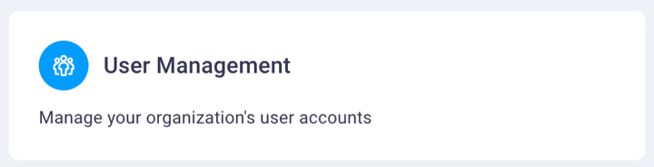 User Management card